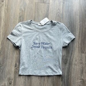 NWT Active USA "Save Water Drink Tequila" Graphic Tee